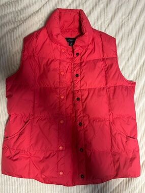 Lands' End Vest Women's S size 6-8 Pink Down Puffer Quilted Zip Collar Warm